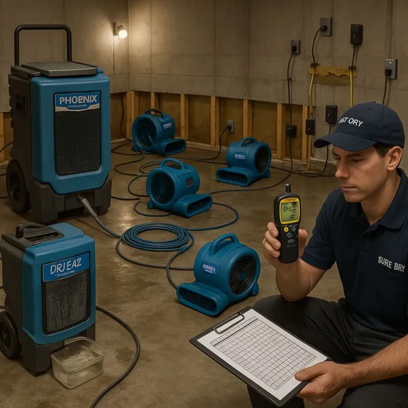 Structural Drying and Dehumidification process in Ransom Canyon, TX